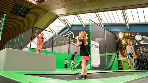 Trampoline park birthday party at Alma Park